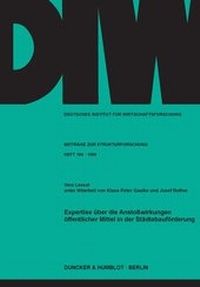 Abbildung von: Expertise über die Anstoßwirkungen öffentlicher Mittel in der Städtebauförderung. - fibre
