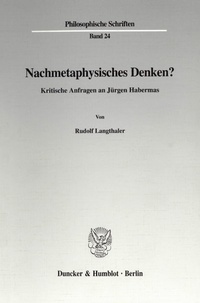 Abbildung von: Nachmetaphysisches Denken? - fibre