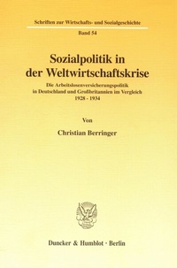 Abbildung von: Sozialpolitik in der Weltwirtschaftskrise. - Duncker & Humblot