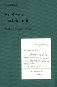 Abbildung von: Briefe an Carl Schmitt. - Duncker & Humblot