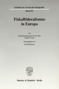 Abbildung von: Fiskalföderalismus in Europa. - Duncker & Humblot