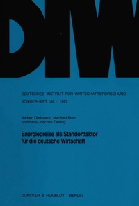 Abbildung von: Energiepreise als Standortfaktor für die deutsche Wirtschaft. - Duncker & Humblot