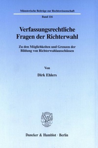 Abbildung von: Verfassungsrechtliche Fragen der Richterwahl. - fibre