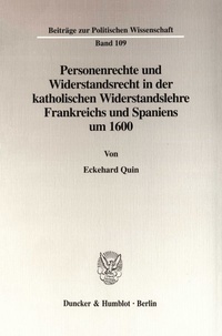 Abbildung von: Personenrechte und Widerstandsrecht in der katholischen Widerstandslehre Frankreichs und Spaniens um 1600. - fibre