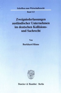 Abbildung von: Zweigniederlassungen ausländischer Unternehmen im deutschen Kollisions- und Sachrecht. - fibre