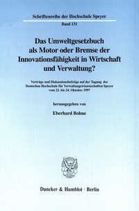 Abbildung von: Das Umweltgesetzbuch als Motor oder Bremse der Innovationsfähigkeit in Wirtschaft und Verwaltung? - fibre