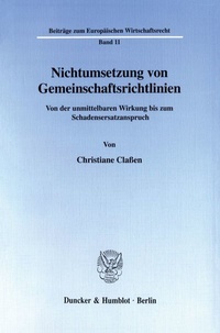 Abbildung von: Nichtumsetzung von Gemeinschaftsrichtlinien. - Duncker & Humblot