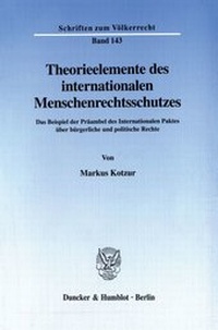 Abbildung von: Theorieelemente des internationalen Menschenrechtsschutzes. - fibre