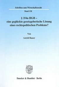 Abbildung von: § 354a HGB - eine geglückte gesetzgeberische Lösung eines rechtspolitischen Problems? - fibre