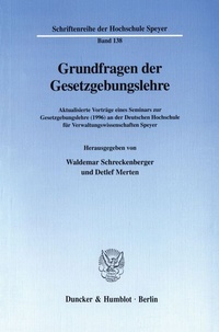 Abbildung von: Grundfragen der Gesetzgebungslehre. - fibre