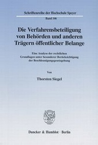 Abbildung von: Die Verfahrensbeteiligung von Behörden und anderen Trägern öffentlicher Belange. - fibre