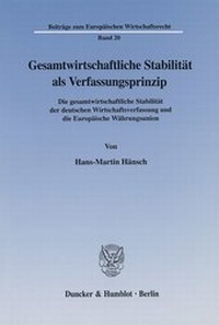 Abbildung von: Gesamtwirtschaftliche Stabilität als Verfassungsprinzip. - fibre