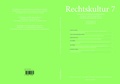 Cover: Rechtskultur 7 - Edition Rechtskultur
