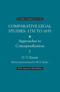 Cover: Comparative Legal Studies 1750 to 1835 Approaches to Conceptualization (2 volumes) - Wildy, Simmonds and Hill Publishing