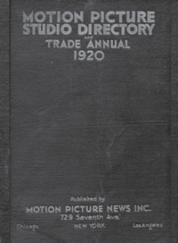 Enlarge image Cover: 1920 Motion Picture Studio Directory - Silver Creek Press