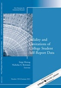 Cover: Validity and Limitations of College Student Self-Report Data - Wiley
