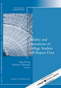 Enlarge image Cover: Validity and Limitations of College Student Self-Report Data - Wiley