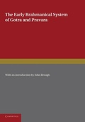 Cover: The Early Brahmanical System of Gotra and Pravara - Cambridge University Press