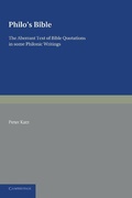 Cover: Philo's Bible - Cambridge University Press