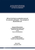 Cover: African fruit bats as potential reservoir for zoonotic pathogens - the example of Escherichia coli - Mensch & Buch