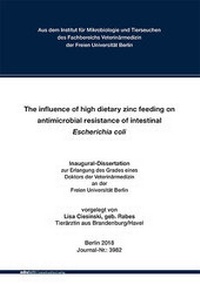 Abbildung von: The influence of high dietary zinc feeding on antimicrobial resistance of intestinal Escherichia coli - Mensch & Buch