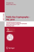 Cover: Public-Key Cryptography - PKC 2019 - Springer