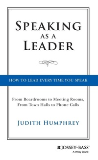 Enlarge image Cover: Speaking As a Leader - Jossey-Bass