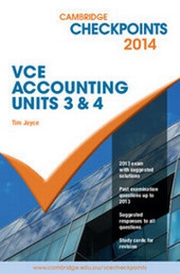Abbildung von: Cambridge Checkpoints VCE Accounting Units 3 and 4 2014 and Quiz Me More - Cambridge University Press