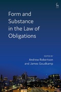 Cover: Form and Substance in the Law of Obligations - Hart Publishing