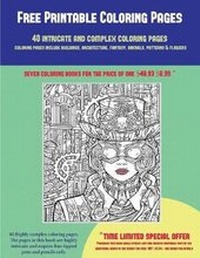 Enlarge image Cover: Free Printable Coloring Pages (40 Complex and Intricate Coloring Pages) - Coloring Pages