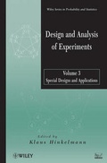 Cover: Design and Analysis of Experiments, Volume 3, Special Designs and Applications - Wiley