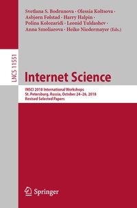 Enlarge image Cover: Internet Science - Springer