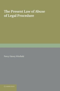 Enlarge image Cover: The Present Law of Abuse of Legal Procedure - Cambridge University Press