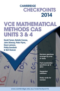 Enlarge image Cover: Cambridge Checkpoints VCE Mathematical Methods CAS Units 3 and 4 2014 - Cambridge University Press