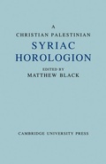 Cover: A Christian Palestinian Syriac Horologion - Cambridge University Press