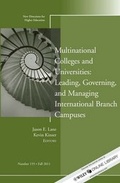 Cover: Multinational Colleges and Universities - Jossey-Bass
