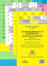 Abbildung von: DürckheimRegister® STEUERFACHANGESTELLTE MIT STICHWORTEN - Dürckheim Verlag