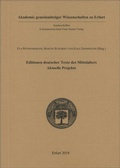 Cover: Editionen deutscher Texte des Mittelalters - aktuelle Projekte - Franz Steiner Verlag