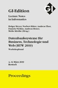 Cover: GI Edition Proceedings Band 290 BTW 2019 Workshopband - Datenbanksysteme f&uuml;r Business, Technologie und Web - K&ouml;llen