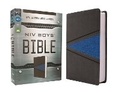 Cover: NIV, Boys' Bible, Leathersoft, Gray/Blue, Comfort Print - Zonderkidz