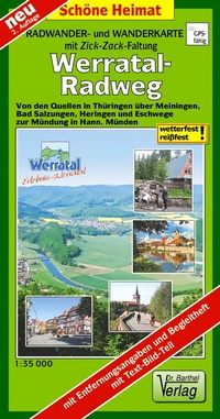 Abbildung von: Radwanderkarte mit Zick-Zack-Faltung Werratal-Radweg - Barthel, A