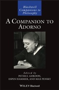 Cover: A Companion to Adorno - Wiley
