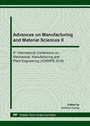 Cover: Advances on Manufacturing and Material Sciences II - Trans Tech Publications Ltd