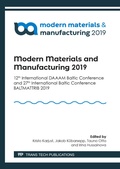 Cover: Modern Materials and Manufacturing 2019 - Trans Tech Publications Ltd