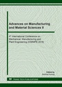 Cover: Advances on Manufacturing and Material Sciences II - Trans Tech Publications Ltd