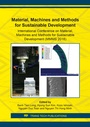 Cover: Material, Machines and Methods for Sustainable Development - Trans Tech Publications Ltd