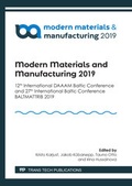 Cover: Modern Materials and Manufacturing 2019 - Trans Tech Publications Ltd