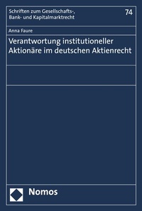 Abbildung von: Verantwortung institutioneller Aktionäre im deutschen Aktienrecht - Nomos