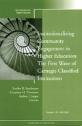 Cover: Institutionalizing Community Engagement in Higher Education - Jossey-Bass