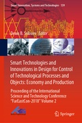 Cover: Smart Technologies and Innovations in Design for Control of Technological Processes and Objects: Economy and Production - Springer